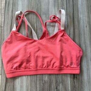 Calia by Carrie Underwood Strappy Sports Bra with Mesh Details in Pink Size L